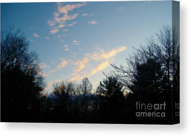 Nature Canvas Print featuring the photograph Blue Sky After The Morning Storm - Soft Effect by Frank J Casella
