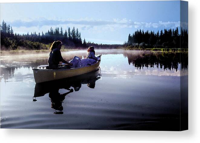 Canoe Canvas Print featuring the photograph Canoe Camping in Northern Saskatchewan by Phil And Karen Rispin