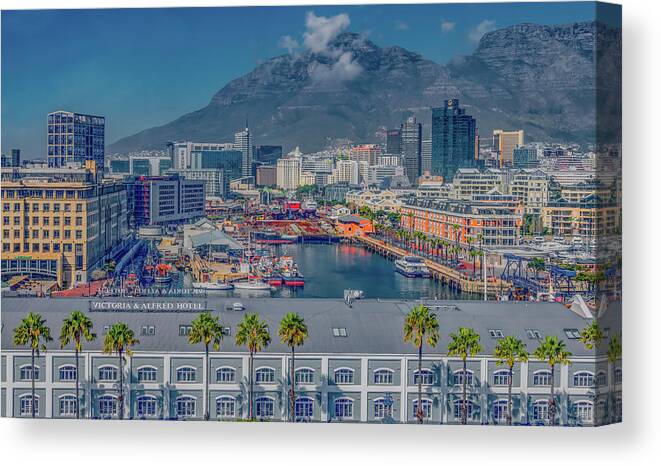 Cape Town Canvas Print featuring the photograph Capetown City View by Marcy Wielfaert