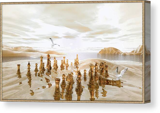 Symbolic Digital Art Canvas Print featuring the digital art Chess by Harald Dastis
