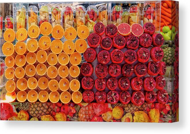 Fruit Canvas Print featuring the photograph Colors of the Market by Uri Baruch
