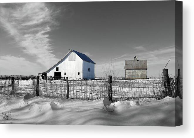 Winter Farm Stokes Canvas Print featuring the photograph Winter Farm Stokes by Dylan Punke