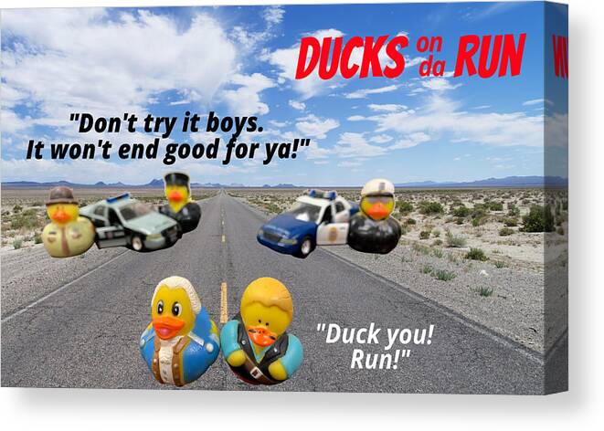 Duck Canvas Print featuring the photograph Ducks on da Run by Lee Darnell