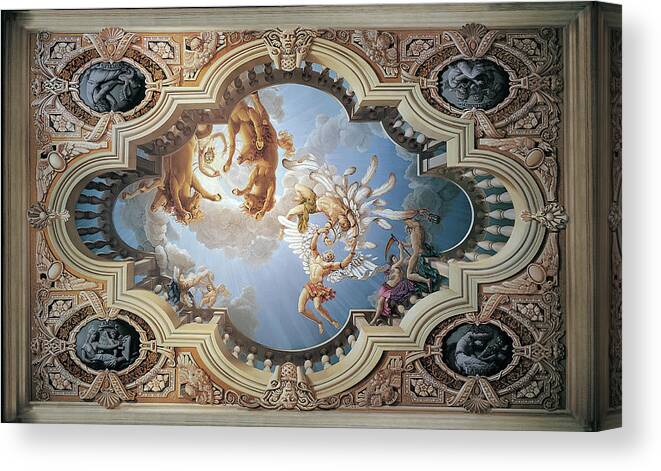 Fall Of Icarus Canvas Print featuring the painting Fall of Icarus by Kurt Wenner