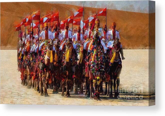 Jaisalmer Desert Festival Canvas Print featuring the digital art Jaisalmer Desert Festival by Jerzy Czyz