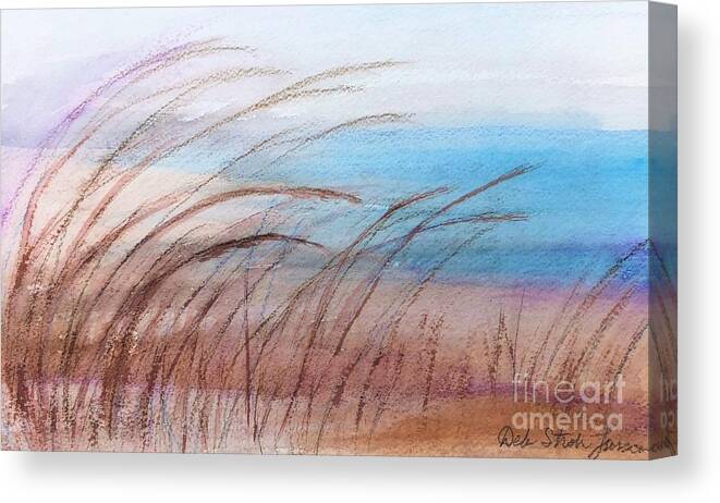 Door County Canvas Print featuring the painting Lake Grass by Deb Stroh-Larson