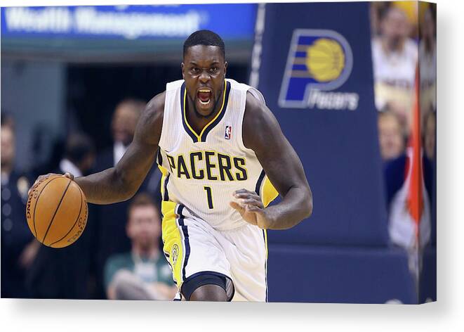 Playoffs Canvas Print featuring the photograph Lance Stephenson by Andy Lyons