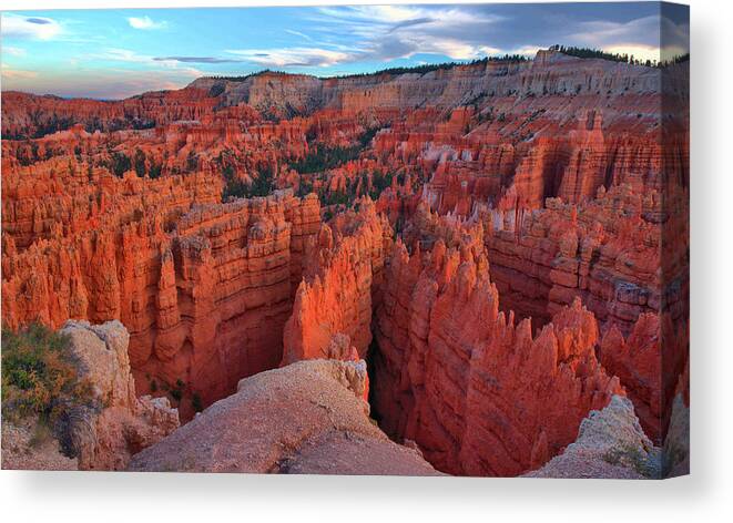 Bryce Canyon Canvas Print featuring the photograph Late Afternoon Light In Bryce Canyon by Stephen Vecchiotti