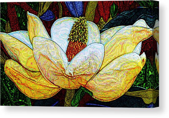 Flowers Canvas Print featuring the digital art Magnificent Magnolia by Rod Whyte