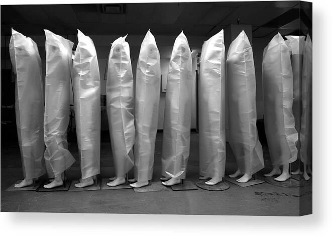 Mannequins Canvas Print featuring the photograph Mannequins March by Rick Wilking