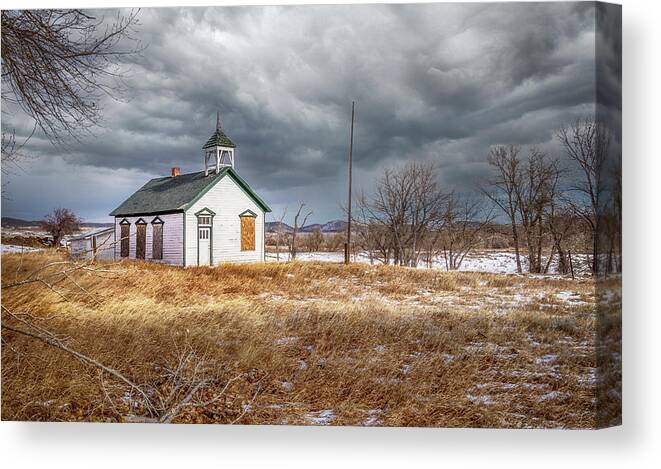 School House Canvas Print featuring the photograph Moss Agate Schoolhouse by Laura Terriere