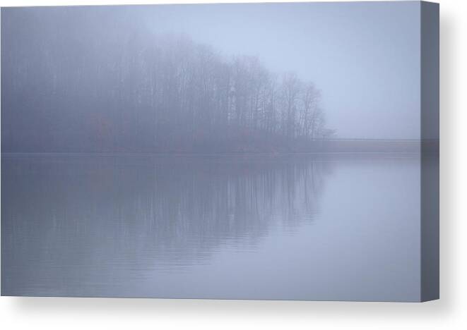 Foggy Canvas Print featuring the photograph Mystery Morning by Karen Cox