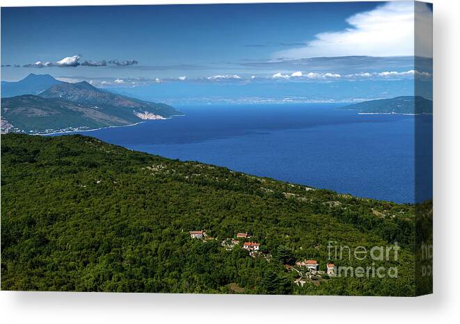 Croatia Canvas Print featuring the photograph Remote Village Near The City Of Rabac At The Cost Of The Mediterranean Sea In Istria In Croatia by Andreas Berthold