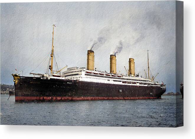 Steamer Canvas Print featuring the digital art S.S. Imperator by Geir Rosset