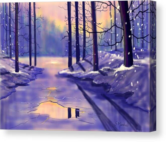 Breaking Ice Canvas Print featuring the painting Breaking Ice by Glenn Marshall