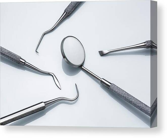 Five Objects Canvas Print featuring the photograph Dental Instruments #1 by Jorg Greuel