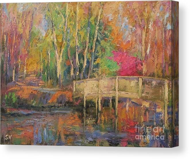 Sean Wu Canvas Print featuring the painting Fall Color #1 by Sean Wu