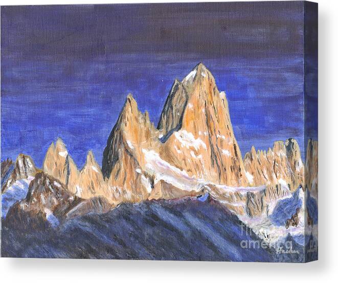 Patagonia Canvas Print featuring the photograph Fitz Roy Painting #2 by Timothy Hacker