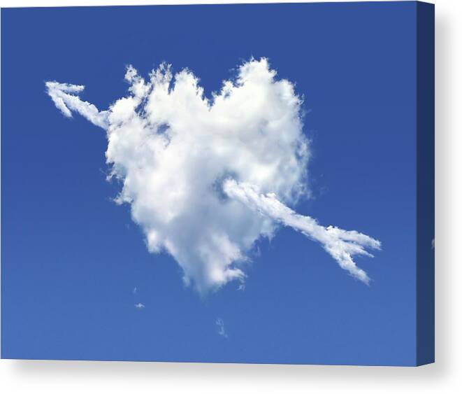 Concepts & Topics Canvas Print featuring the digital art Heart-shaped Cloud, Artwork #1 by Leonello Calvetti