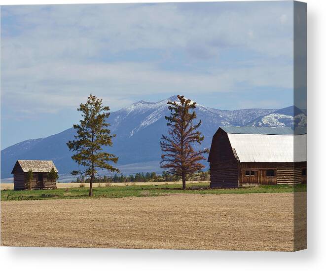 Old Ranch Buildings Canvas Print featuring the photograph In Retirement by Kae Cheatham