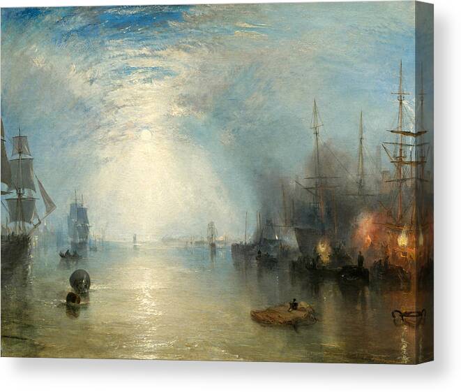 Joseph Mallord William Turner Canvas Print featuring the painting Keelmen Heaving in Coals by Moonlight #1 by Joseph Mallord William Turner