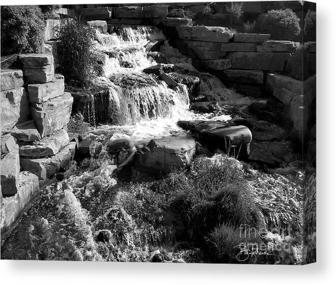 Waterfall Canvas Print featuring the photograph On the rocks #1 by Bill Richards