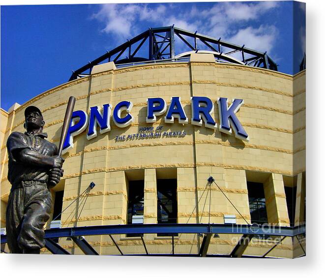 Alleghen County Canvas Print featuring the photograph PNC Park Baseball Stadium Pittsburgh Pennsylvania #1 by Amy Cicconi