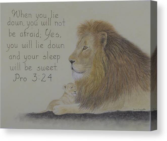 Animals Canvas Print featuring the painting Proverbs #1 by Christine Brunette