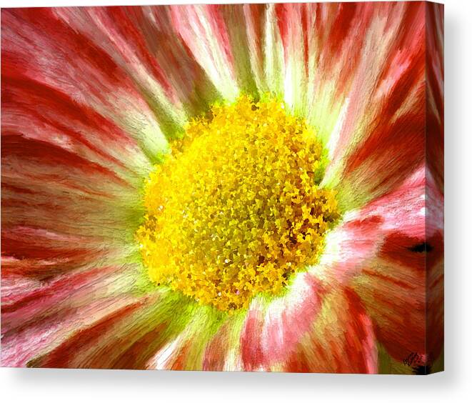 Red Canvas Print featuring the painting Red Flower Macro #2 by Bruce Nutting