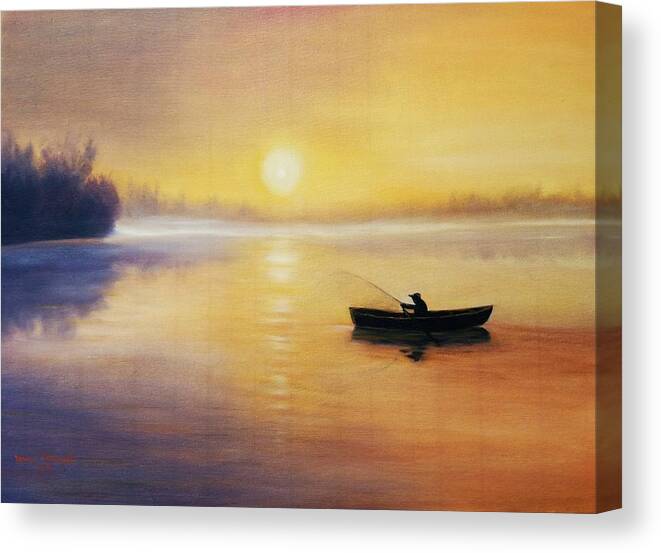 Silence Canvas Print featuring the painting Silence #1 by Vesna Martinjak