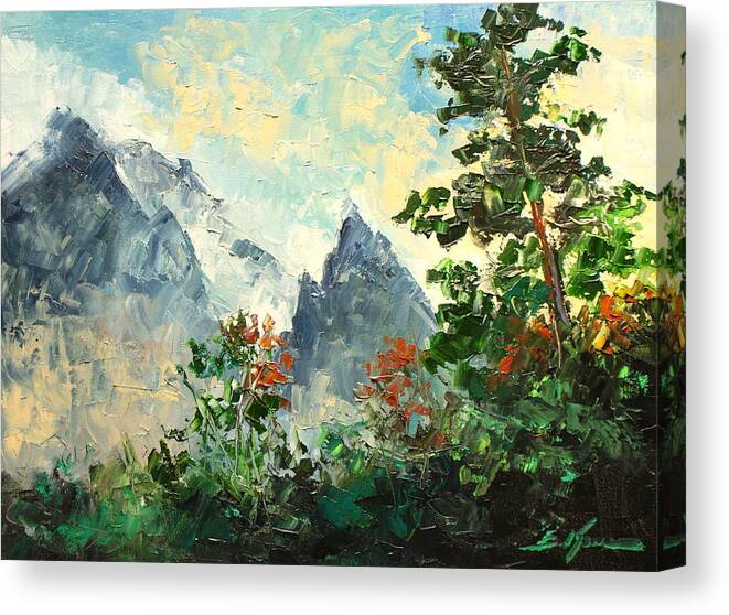 Mnich Peak Canvas Print featuring the painting Tatry mountains- Poland #1 by Luke Karcz