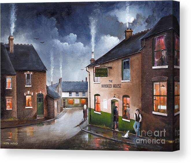 England Canvas Print featuring the painting The Hundred House, Lye, Stourbridge - England by Ken Wood