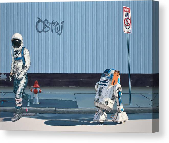 Astronaut Canvas Print featuring the painting The Parking Ticket by Scott Listfield