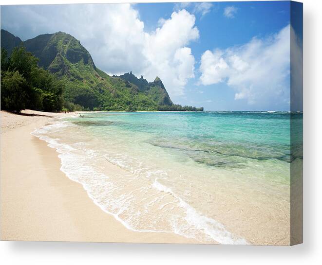 Water's Edge Canvas Print featuring the photograph Tropical Beach #1 by M.m. Sweet