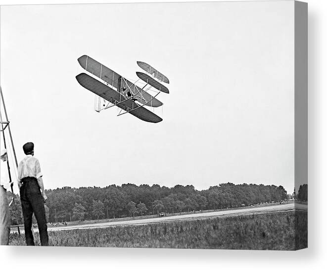 Military Flyer Canvas Print featuring the photograph Wright Military Flyer #1 by Library Of Congress