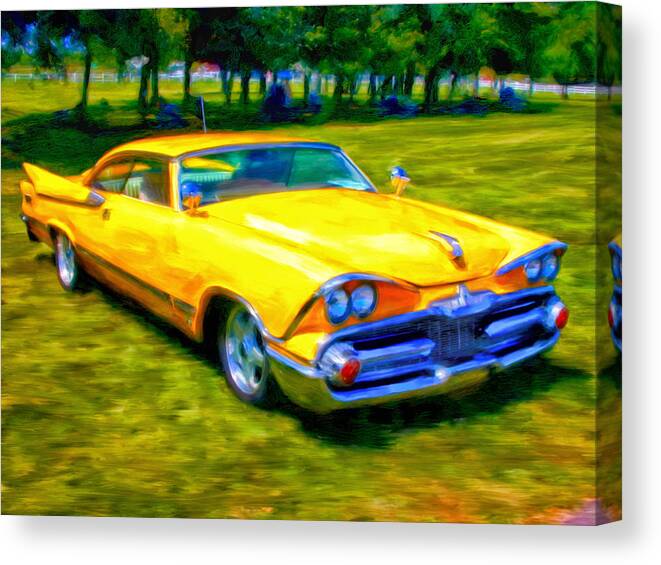 Hot Rod Canvas Print featuring the painting 1959 Dodge by Michael Pickett