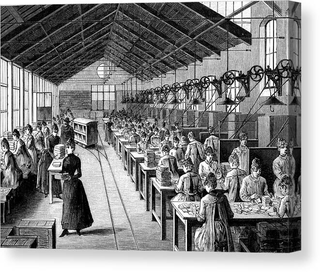 19th Century Canvas Print featuring the photograph 19th Century Match Factory by Collection Abecasis