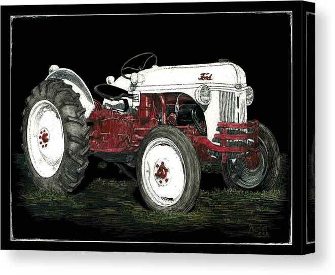 Tractor Canvas Print featuring the photograph 20 Horses #1 by Ann Ranlett