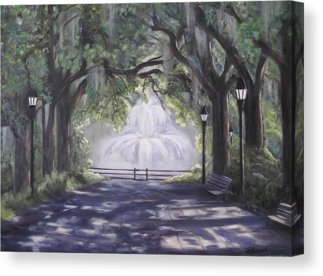  Canvas Print featuring the painting Forsythe Park by Roberta Rotunda