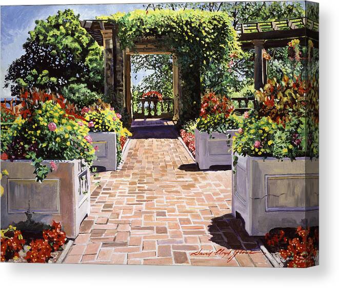 Gardenscape Canvas Print featuring the painting Italian Elegance #2 by David Lloyd Glover