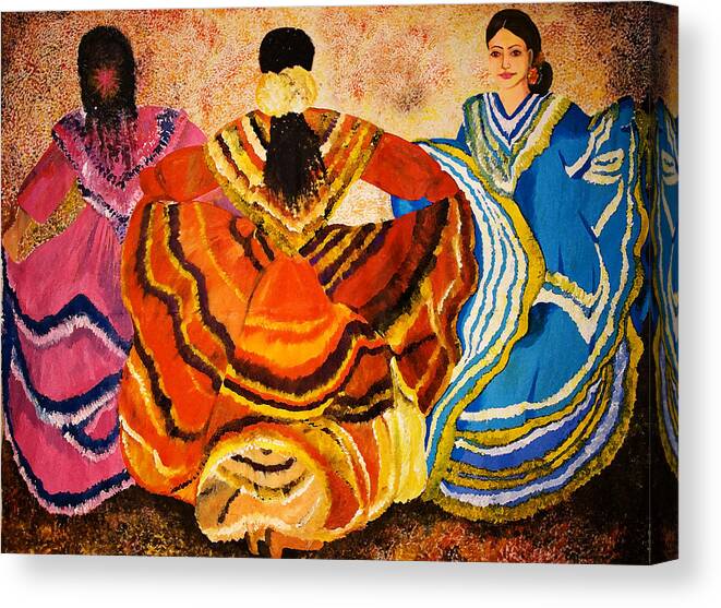 Hispanic Canvas Print featuring the painting Mexican Fiesta by Sushobha Jenner