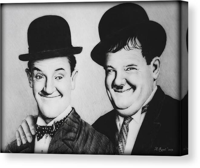Laurel And Hardy Canvas Print featuring the drawing My Pal #1 by Andrew Read