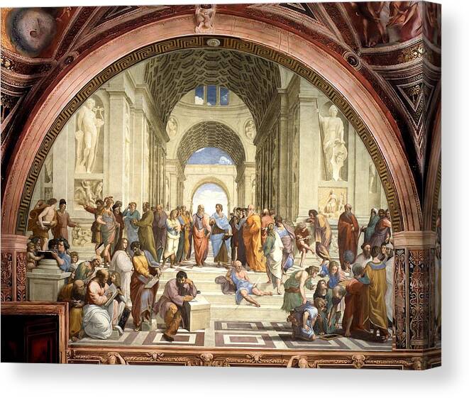 Raphael Canvas Print featuring the painting School of Athens by Raphael