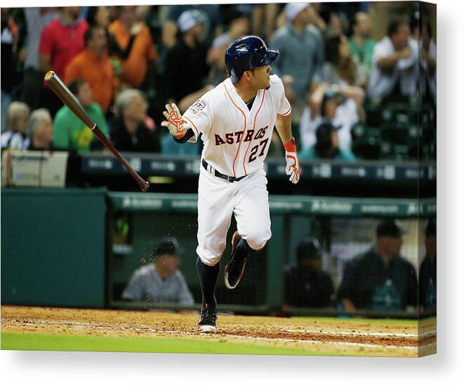 People Canvas Print featuring the photograph Seattle Mariners V Houston Astros by Scott Halleran