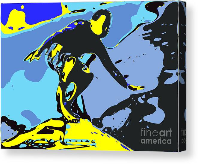 Surfer Canvas Print featuring the digital art Surfer #2 by Chris Butler