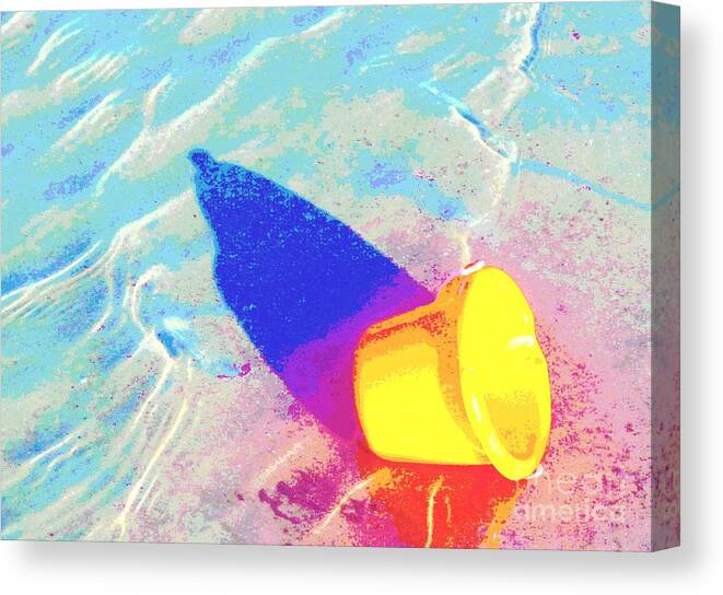 Yellow Canvas Print featuring the digital art Yellow Pail by Valerie Reeves