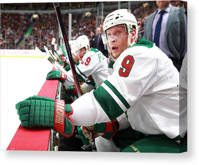 Three Quarter Length Canvas Print featuring the photograph Minnesota Wild V Vancouver Canucks #3 by Jeff Vinnick