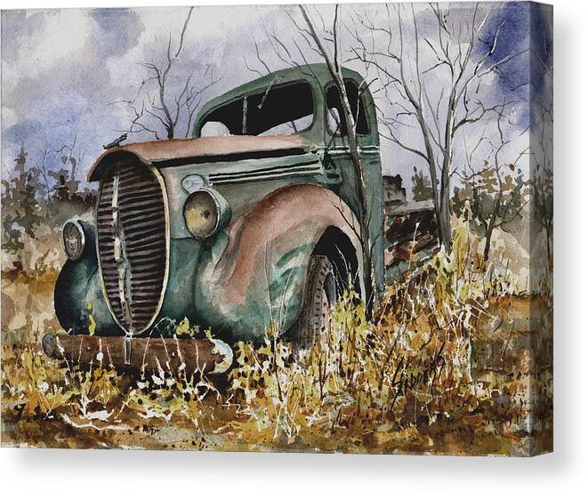 Truck Canvas Print featuring the painting 39 Ford Truck by Sam Sidders