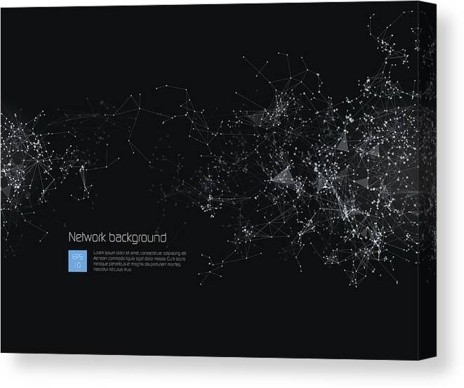 Internet Canvas Print featuring the drawing Abstract Network Background #6 by AF-studio