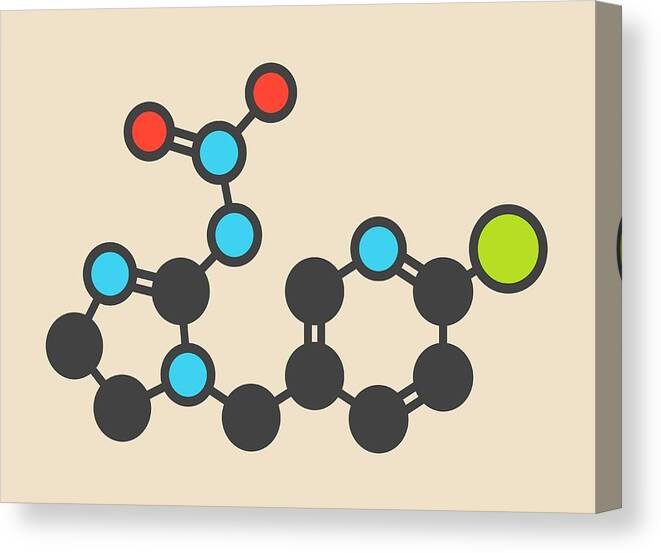Imidacloprid Canvas Print featuring the photograph Insecticide Molecule #6 by Molekuul